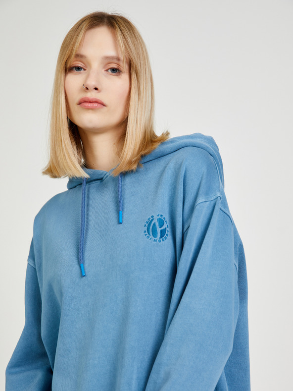 Pepe Jeans Modré mikinové šaty s kapucňou Pepe Jeans Dana