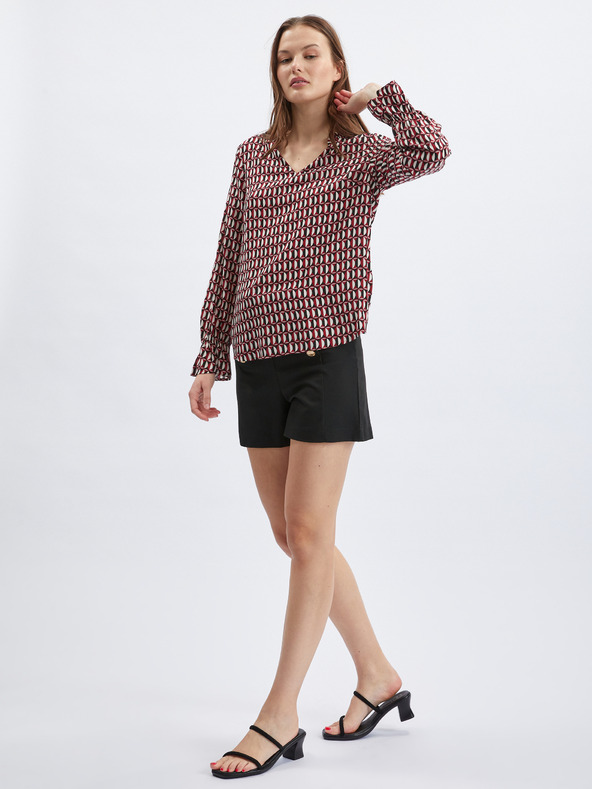 Orsay Bielo-červená dámska vzorovaná blúzka ORSAY