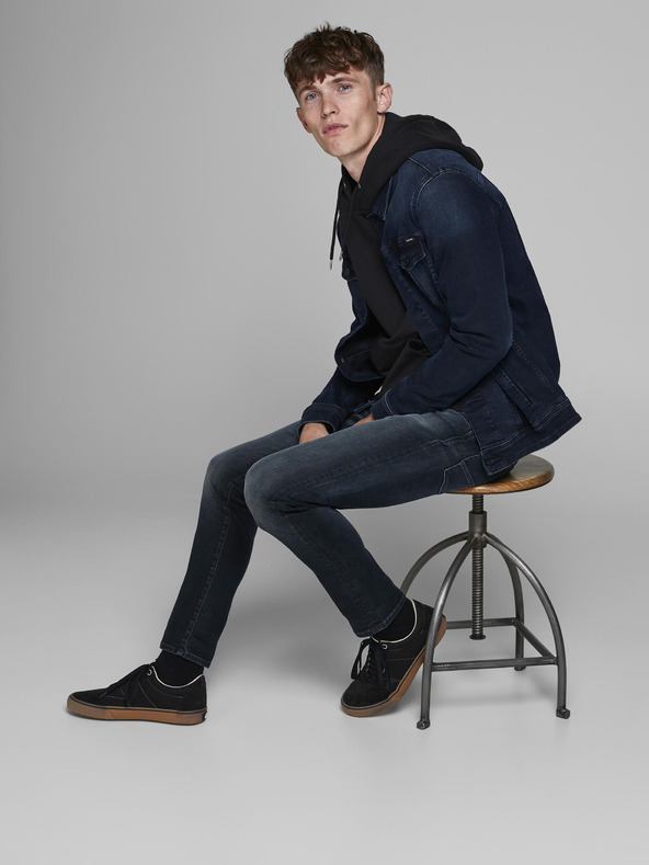 Jack & Jones Tmavomodré slim fit džínsy Jack & Jones Glenn