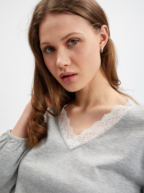 Orsay Svetlošedá dámska žíhaná mikina ORSAY