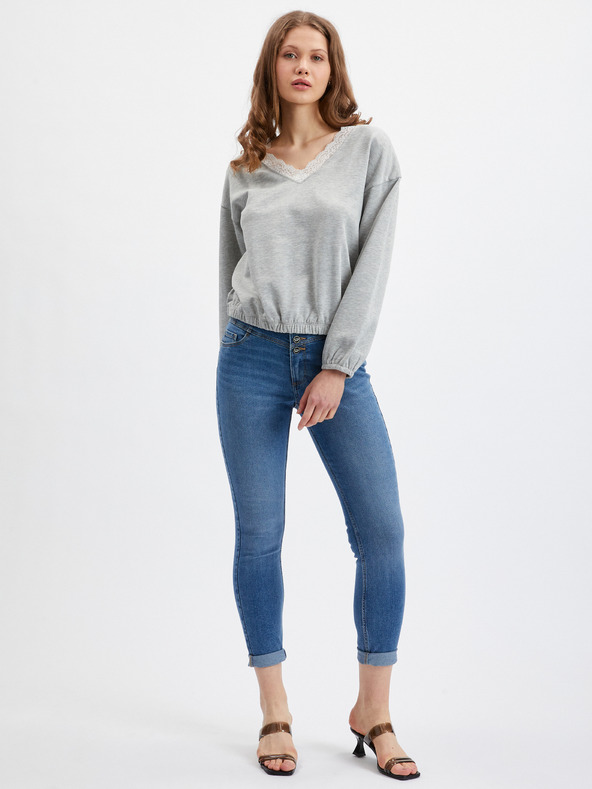 Orsay Svetlošedá dámska žíhaná mikina ORSAY