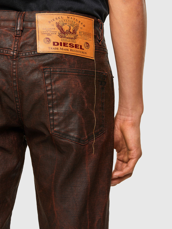 Diesel Tmavohnedé pánske džínsy rovného strihu Diesel Structure