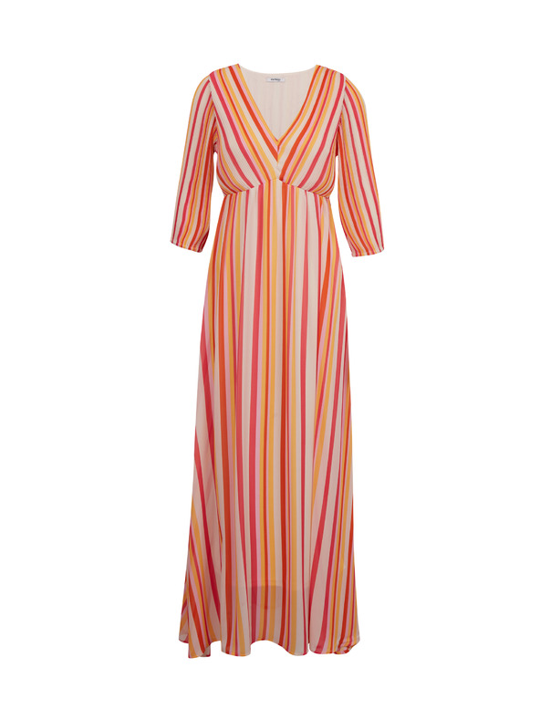 Orsay Ružovo-oranžové dámske pruhované maxi šaty ORSAY