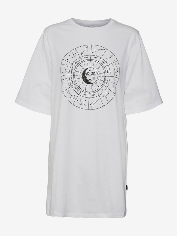 Noisy May Noisy May Zodiac Biele dámske predĺžené nadrozmerné tričko