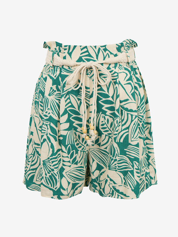 Orsay Krémové a zelené dámske vzorované šortky s plátnom ORSAY