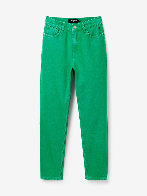 Desigual Zelené dámske džínsy rovného strihu Desigual Navel