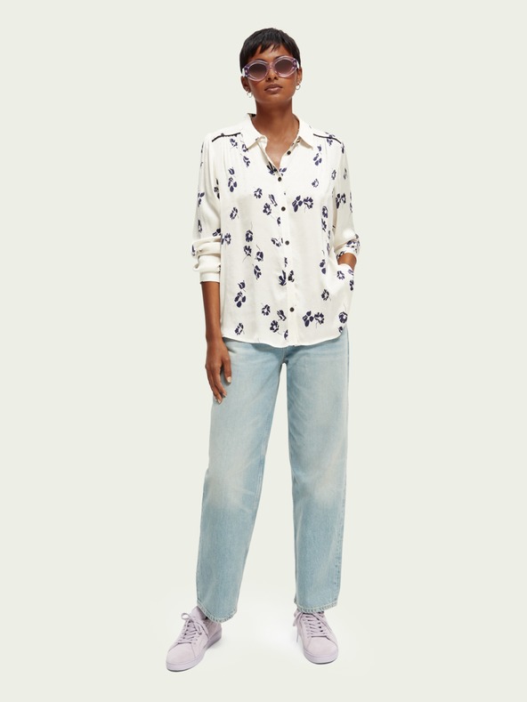 Scotch & Soda Svetlomodré dámske džínsy so širokými nohavicami Scotch & Soda