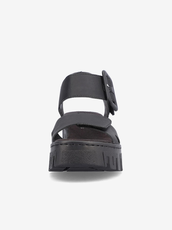 Rieker Čierne dámske sandále na podpätku Rieker