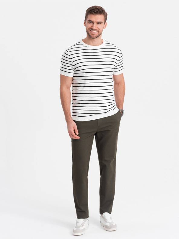 Ombre Clothing Khaki pánske chino nohavice Ombre Oblečenie