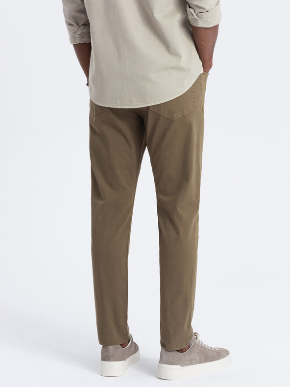 Ombre Clothing Khaki pánske chino nohavice Ombre Oblečenie