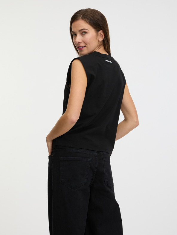 Karl Lagerfeld Čierne dámske tielko KARL LAGERFELD Ikonik 2.0 Outline Tank