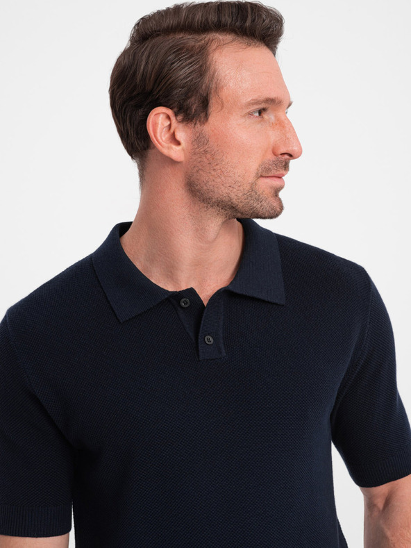 Ombre Clothing Tmavomodré pánske polo tričko Ombre Clothing