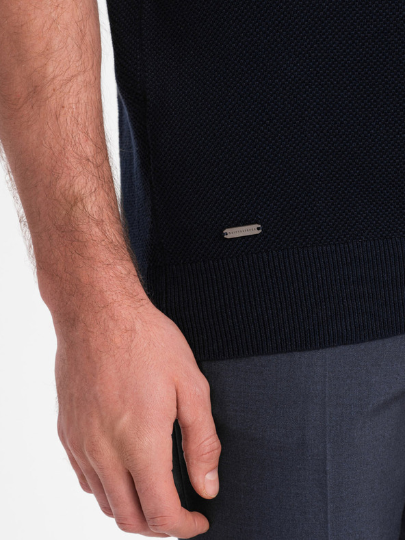 Ombre Clothing Tmavomodré pánske polo tričko Ombre Clothing