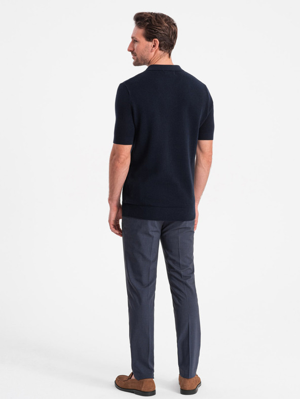 Ombre Clothing Tmavomodré pánske polo tričko Ombre Clothing