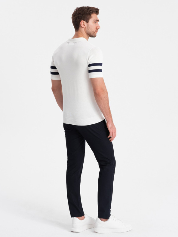 Ombre Clothing Biela pánska polokošeľa Ombre Clothing