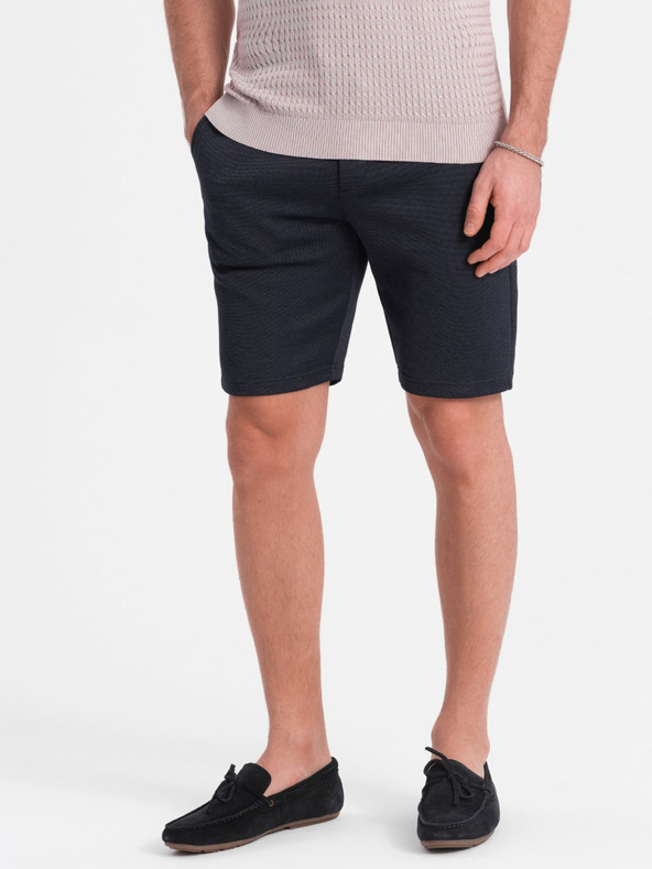 Ombre Clothing Tmavomodré pánske šortky s vreckami Ombre Clothing