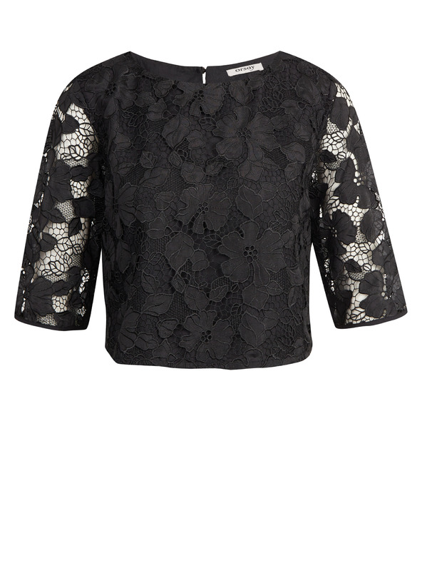 Orsay Čierna dámska krajková blúzka ORSAY