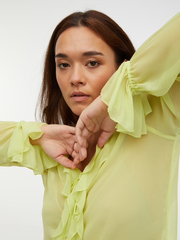 Orsay Svetlo zelená dámska blúzka s volánmi ORSAY