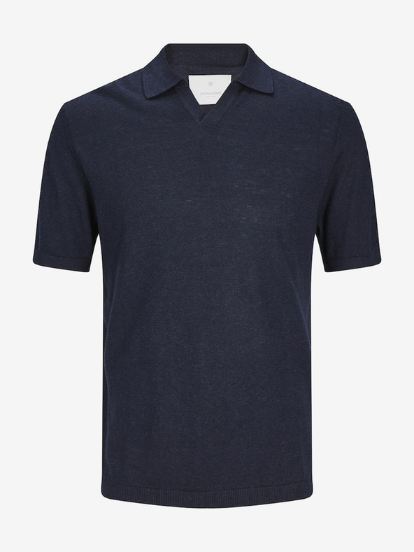 Jack & Jones Tmavomodrá pánska polokošeľa zo zmesi ľanu Jack & Jones Cigor