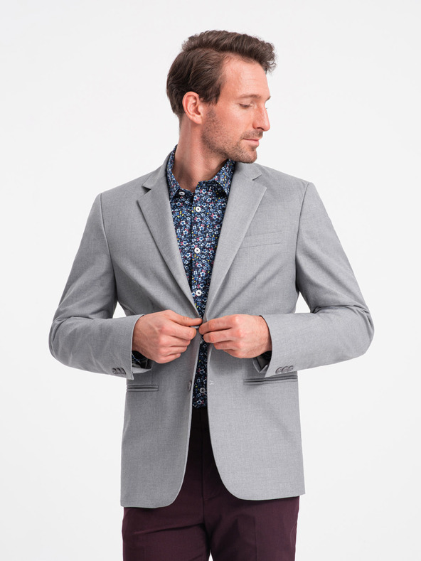 Ombre Clothing Šedé pánske sako Ombre Clothing