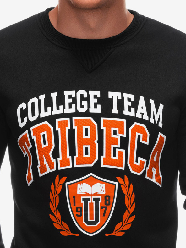 Edoti Čierna pánska mikina s potlačou Edoti