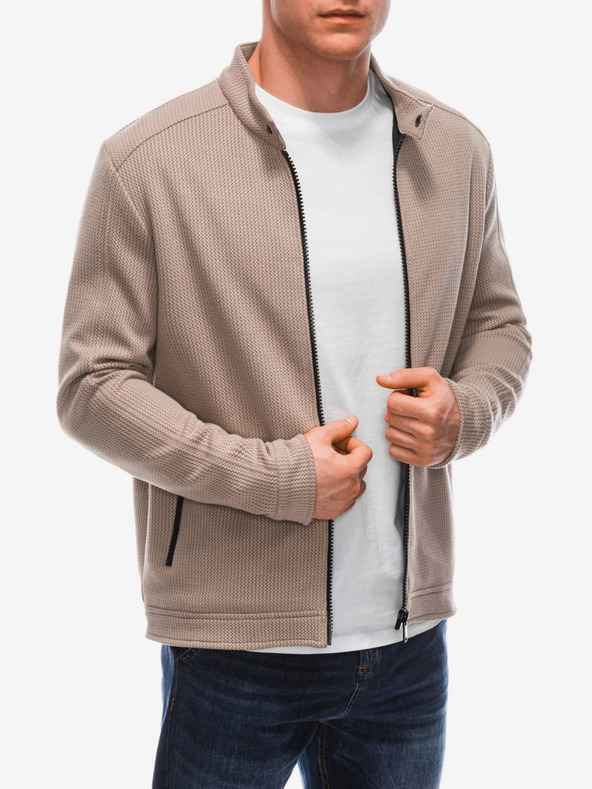 Edoti Edoti Béžová pánska ľahká prešívaná bunda