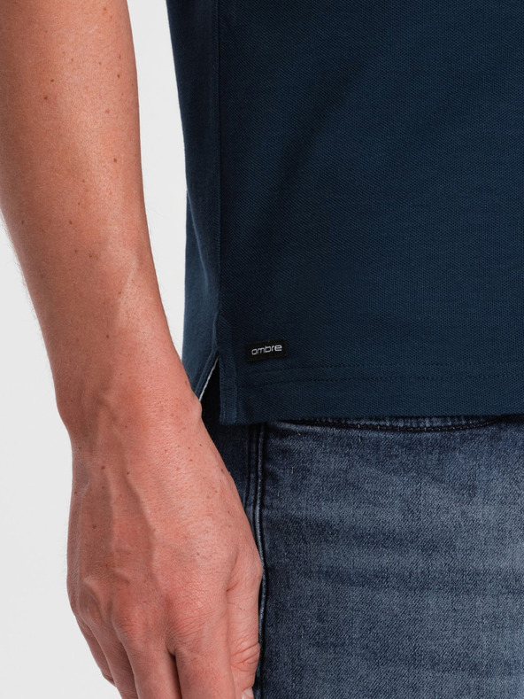 Ombre Clothing Tmavomodré pánske polo tričko Ombre Clothing