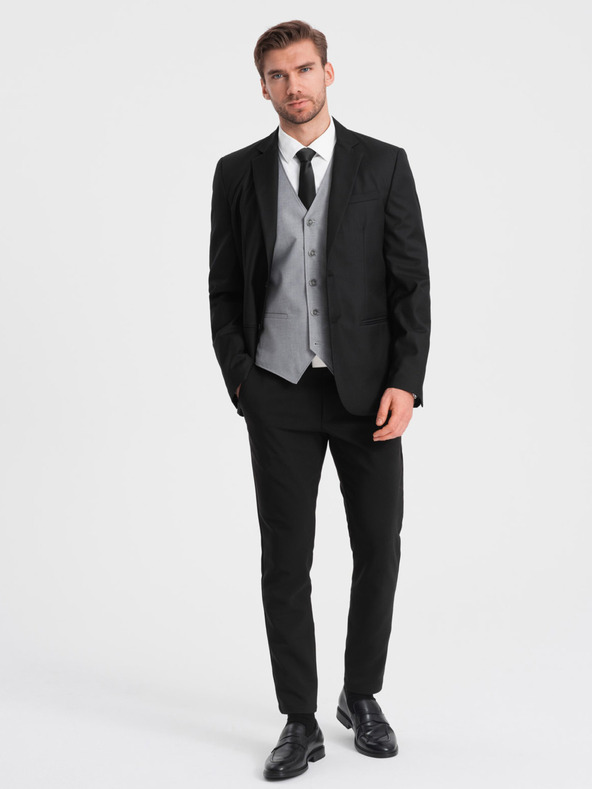 Ombre Clothing Čierna pánska bunda Ombre Oblečenie