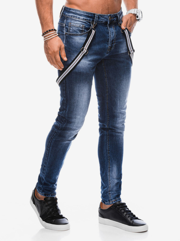 Edoti Tmavomodré pánske džínsy Edoti