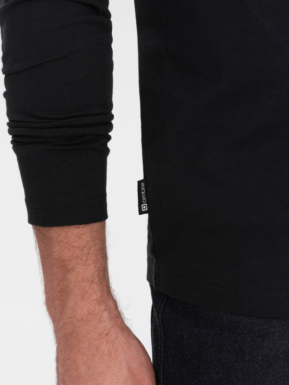 Ombre Clothing Čierne pánske základné tričko Ombre Clothing