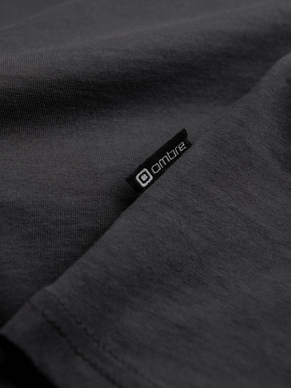Ombre Clothing Tmavosivé pánske základné tričko Ombre Clothing