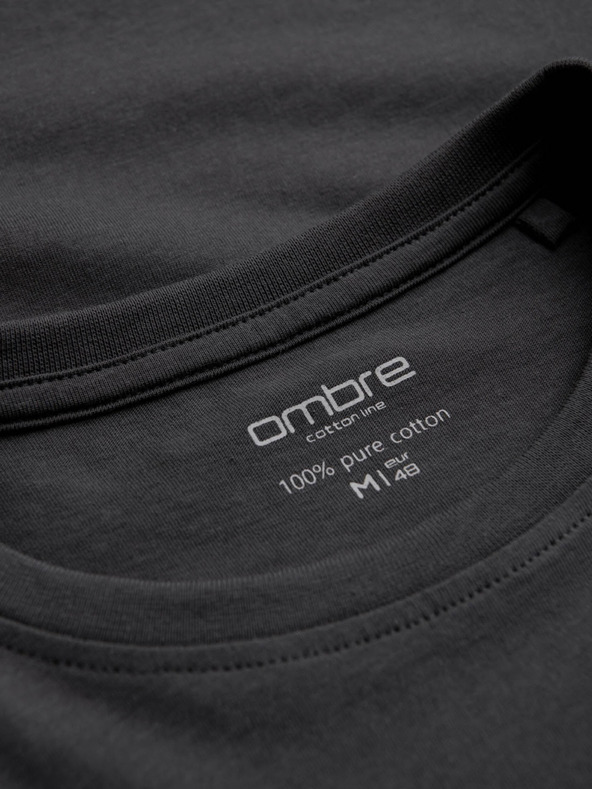 Ombre Clothing Tmavosivé pánske základné tričko Ombre Clothing