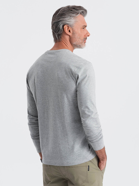 Ombre Clothing Šedé pánske základné tričko Ombre Clothing