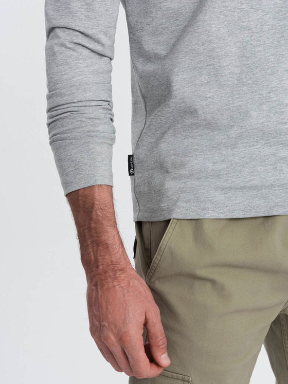 Ombre Clothing Šedé pánske základné tričko Ombre Clothing