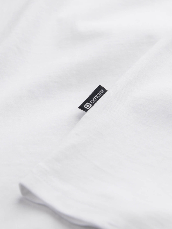 Ombre Clothing Biele pánske základné tričko Ombre Oblečenie