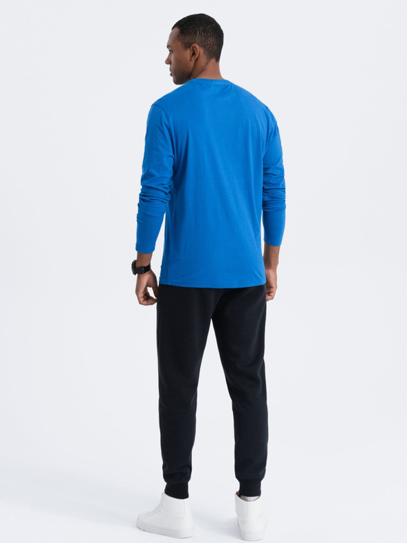 Ombre Clothing Modré pánske základné tričko Ombre Oblečenie