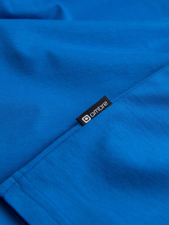 Ombre Clothing Modré pánske základné tričko Ombre Oblečenie