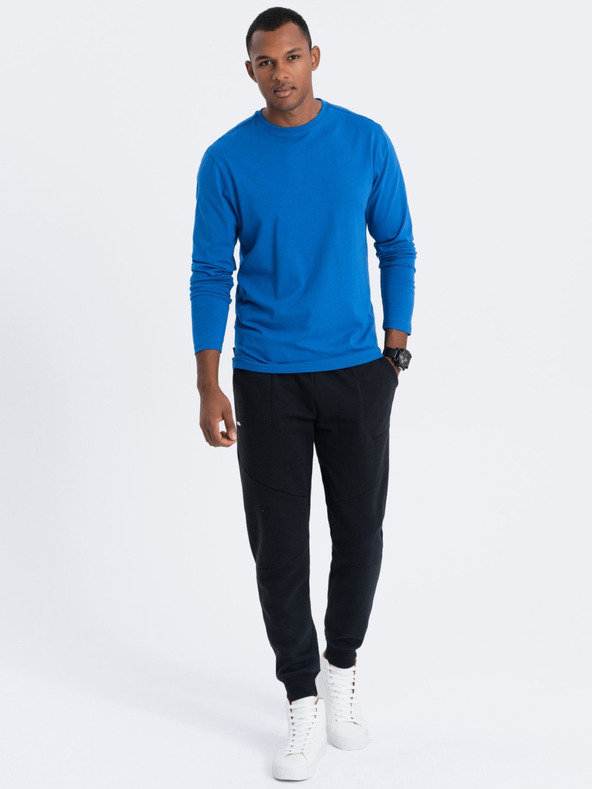 Ombre Clothing Modré pánske základné tričko Ombre Oblečenie