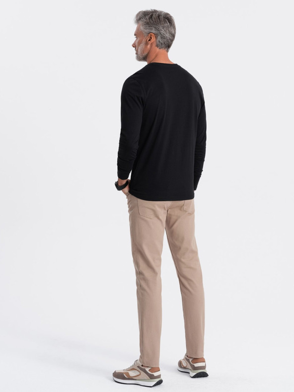 Ombre Clothing Čierne pánske základné tričko Ombre Clothing