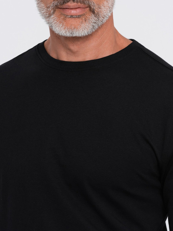 Ombre Clothing Čierne pánske základné tričko Ombre Clothing