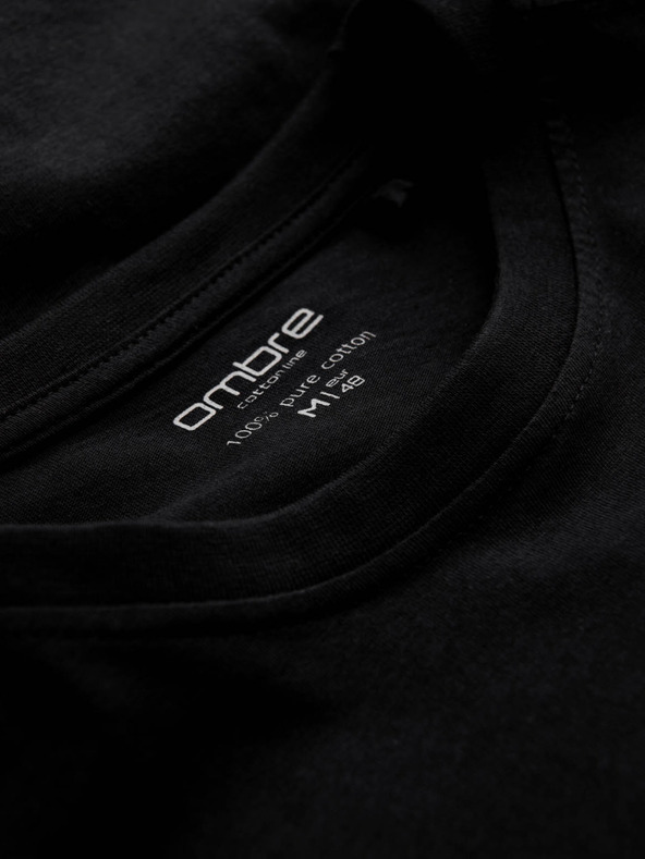 Ombre Clothing Čierne pánske základné tričko Ombre Clothing