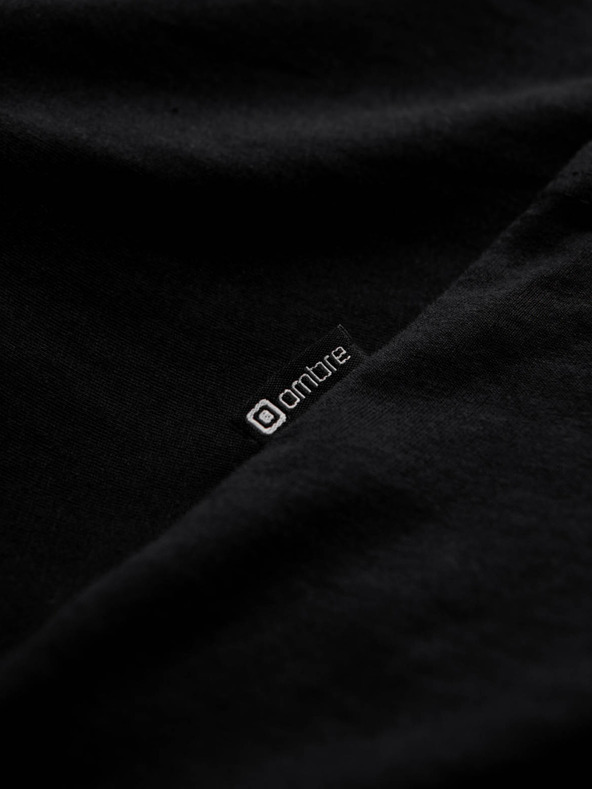 Ombre Clothing Čierne pánske základné tričko Ombre Clothing