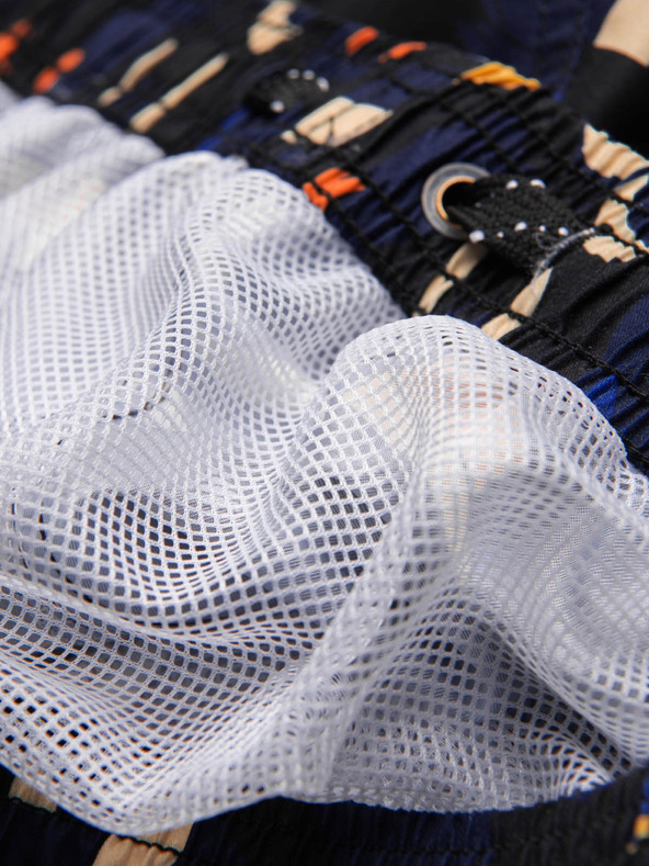 Ombre Clothing Oranžovo-modré pánske vzorované plavky Ombre Clothing Toucan