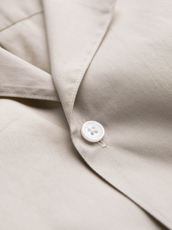 Ombre Clothing Krémové pánske tričko s krátkym rukávom Ombre Oblečenie