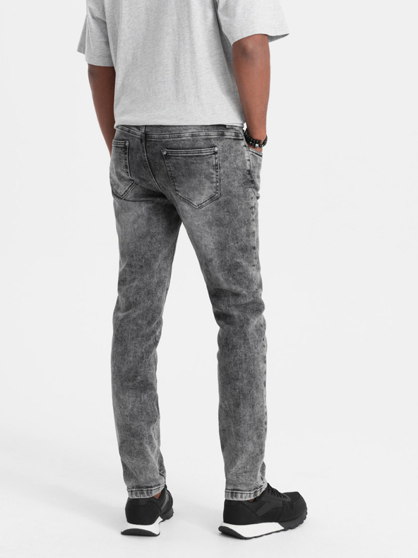 Ombre Clothing Šedé pánske slim fit džínsy Ombre Clothing