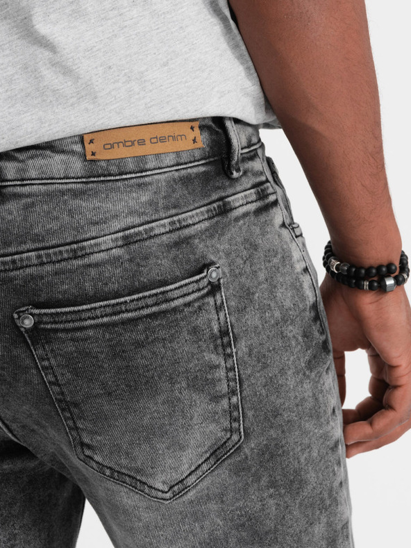 Ombre Clothing Šedé pánske slim fit džínsy Ombre Clothing