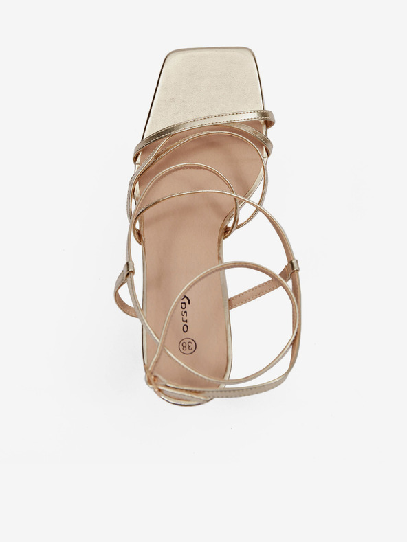 Orsay Zlaté dámske sandále na podpätku ORSAY