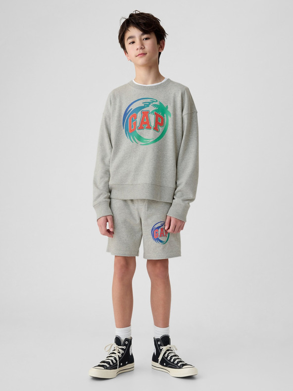 GAP Detská mikina s logom a fleece GAP