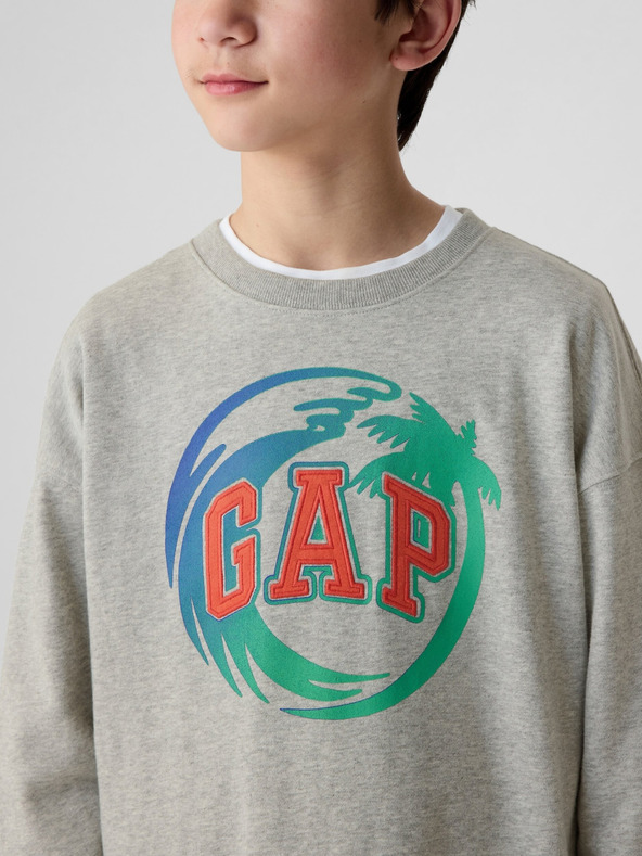 GAP Detská mikina s logom a fleece GAP
