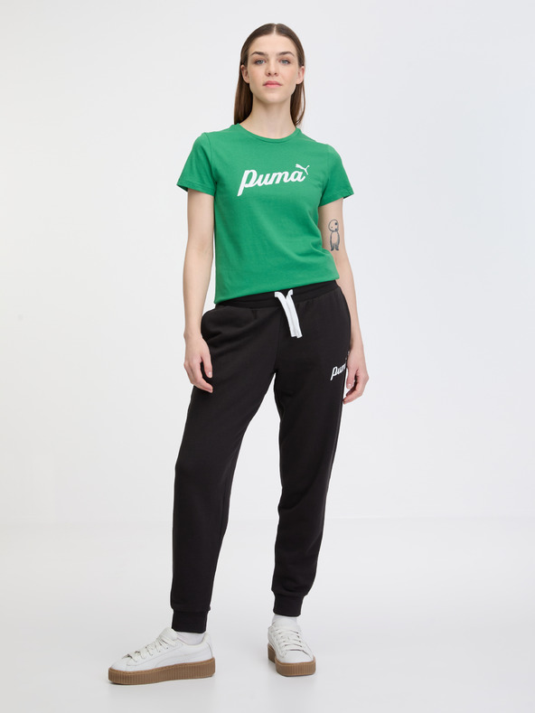 Puma Zelené dámske tričko Puma ESS+ Script Tee